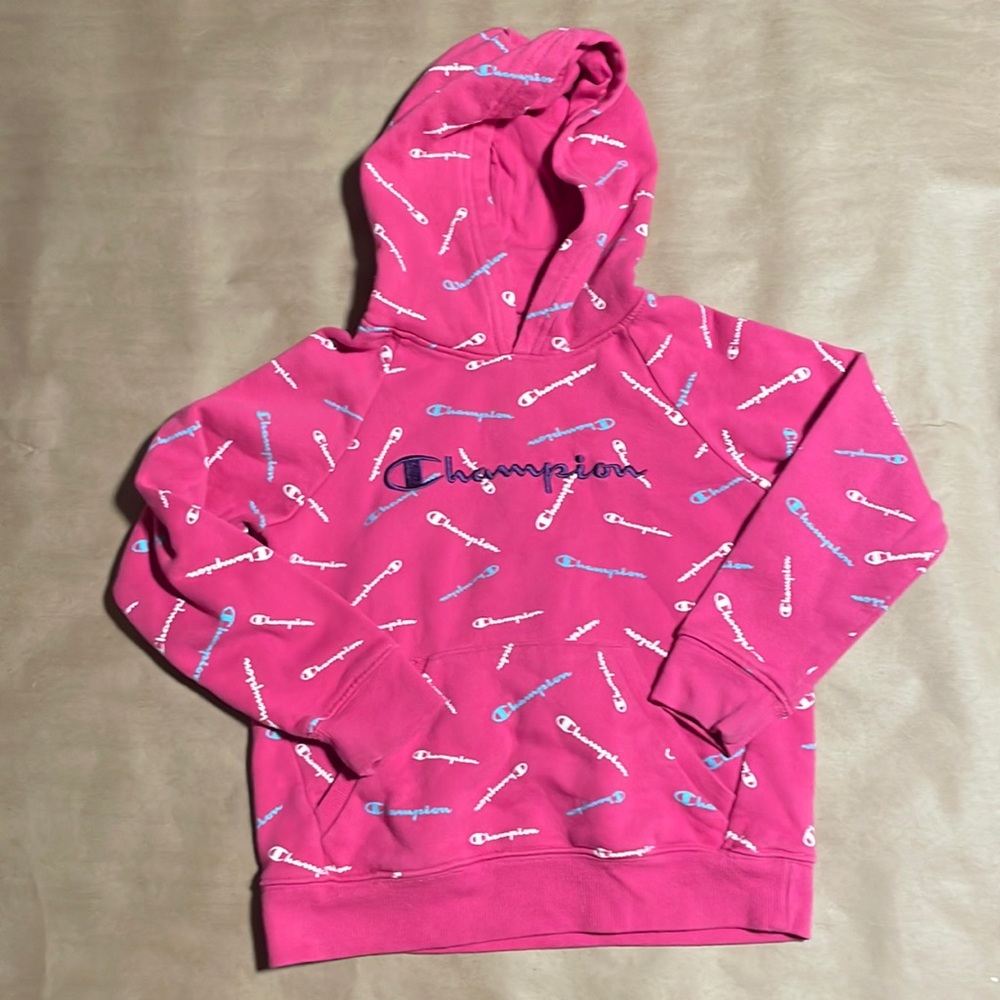 Champion girls XS sweatshirt bright pink no stains or tears